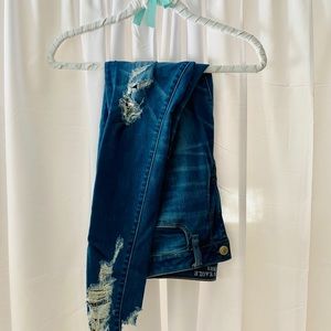 American eagle high rise ripped skinny jeans